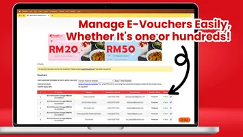 Manage your e-vouchers seamlessly, whether it's one or hundreds.